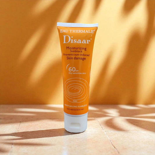 Disaar Moisturizing Sunblock, Dry Sensitive Skin, SPF60, 80ml - Mega Mart Official