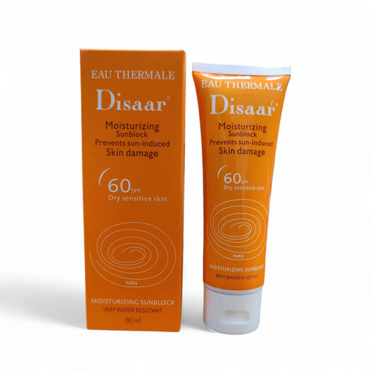 Disaar Moisturizing Sunblock, Dry Sensitive Skin, SPF60, 80ml - Mega Mart Official